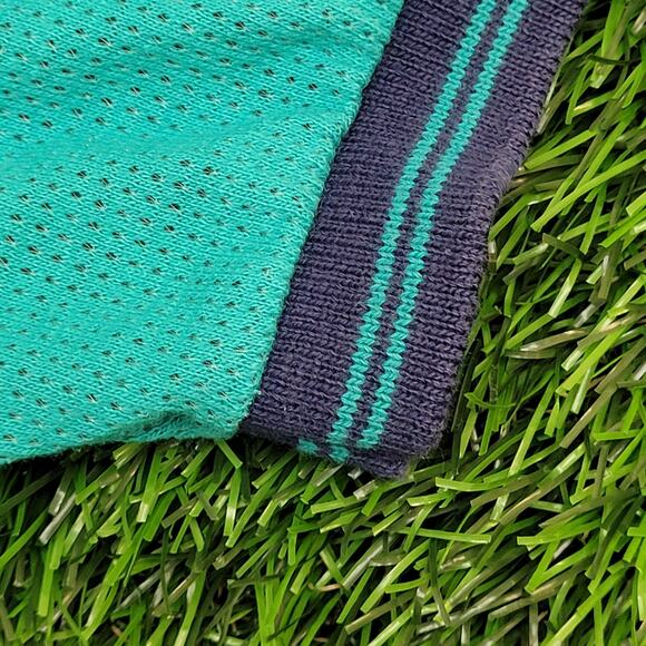 Vintage 90s LL-Bean Preppy Mesh Polo Shirt M/L 22x25 Blue USA - Picture 7 of 10